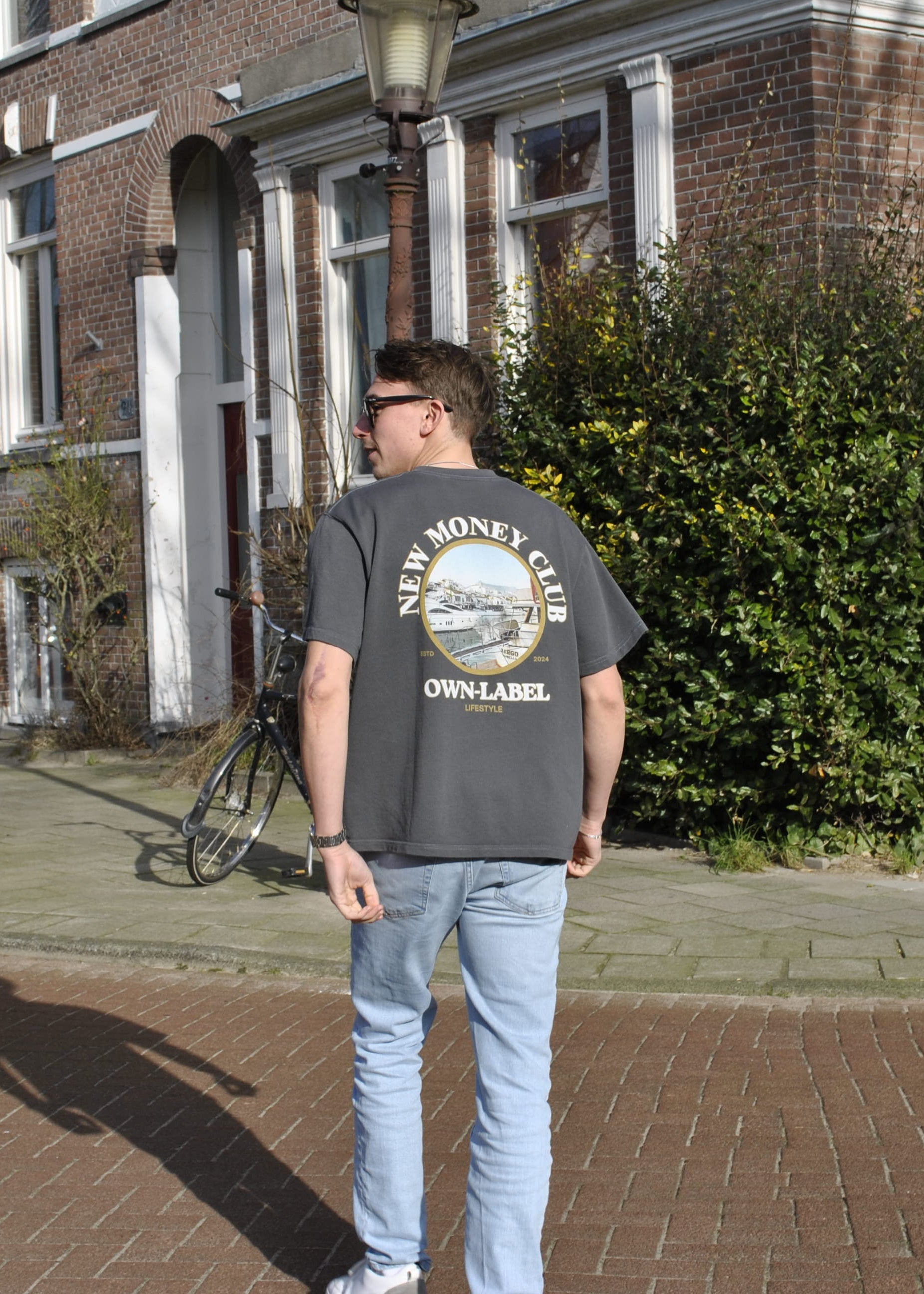 New Money Lifestyle "Titanium Grey" T-Shirt - On Model