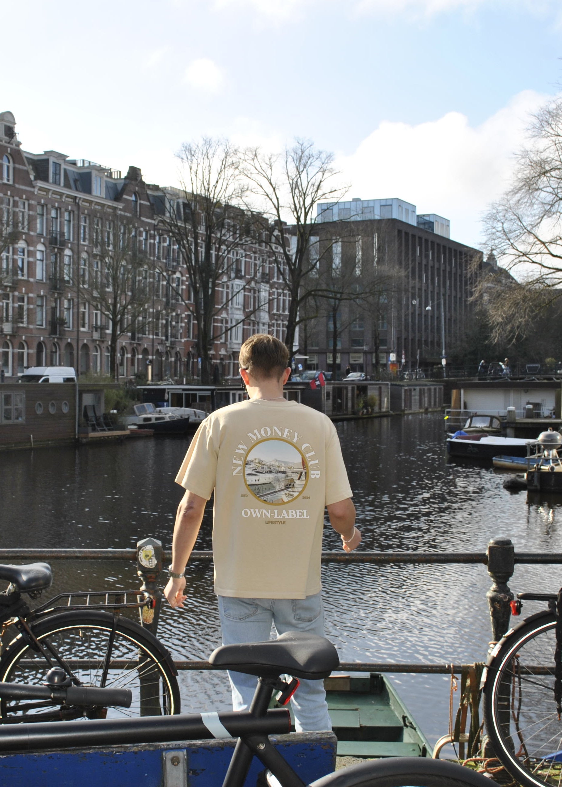 New Money Lifestyle "Champagne Cream" T-Shirt - On Model